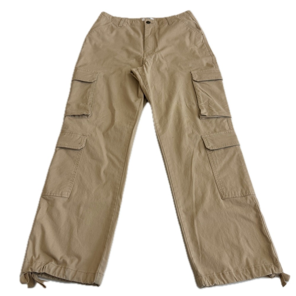 BBJ Pants Womens 9/29 Tan Cargo Wide Leg Straight Utility Gorpcore